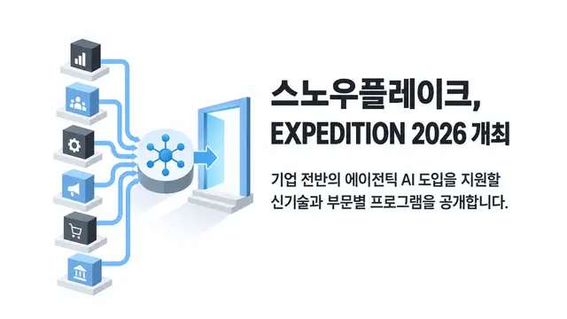 스노우플레이크, EXPEDITION 2026 개최 — 기사 주제를 표현한 AI 생성 개념 삽화